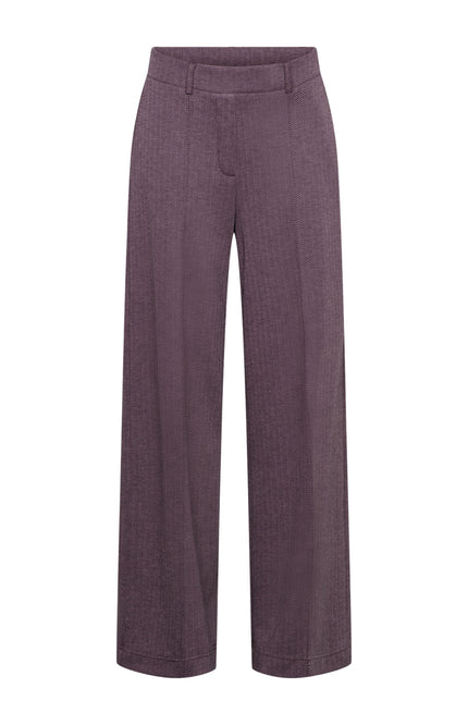 Broek Geniva Herringbone Deep Plum Multi PA470