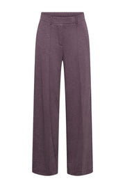 &Co woman Geniva broek in herringbone patroon met diepe pruimkleur, multicolor design, stijlvolle dames broek.