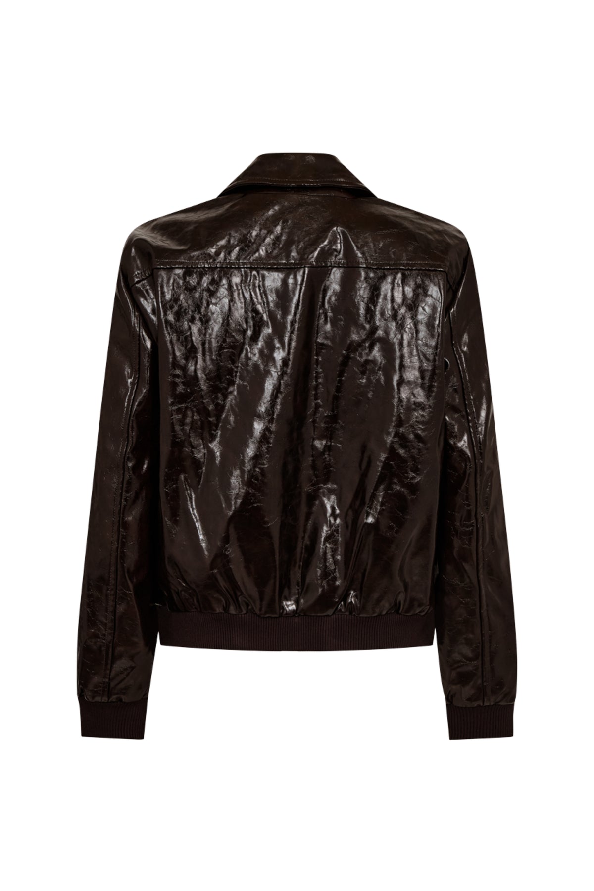 Freequent Fqjanny Mole jas in donkerbruin met capuchon en ritssluiting, geschikt voor dames.