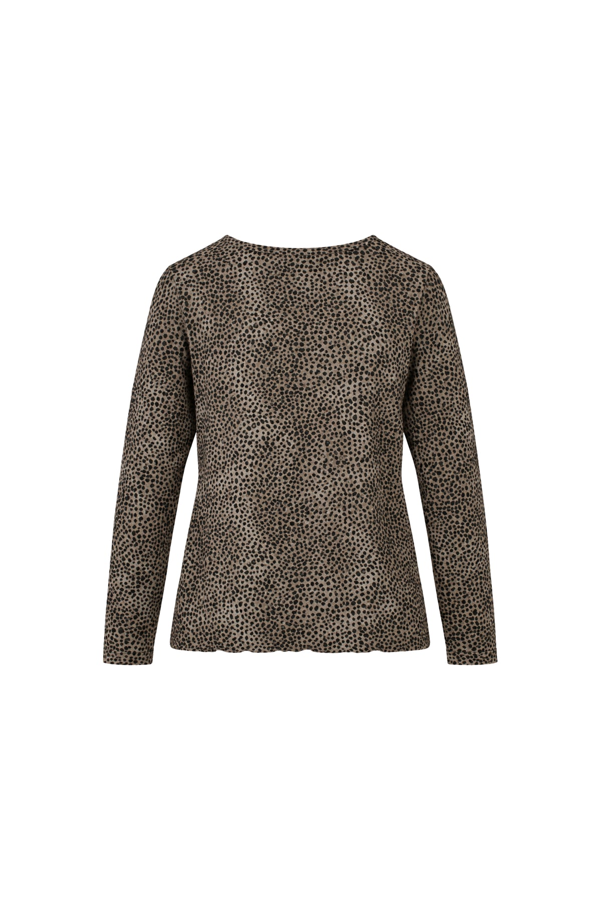 Enjoy cosy dierenprint sweater in taupe met zachte stof en comfortabele pasvorm, ideaal voor warme winterdagen.