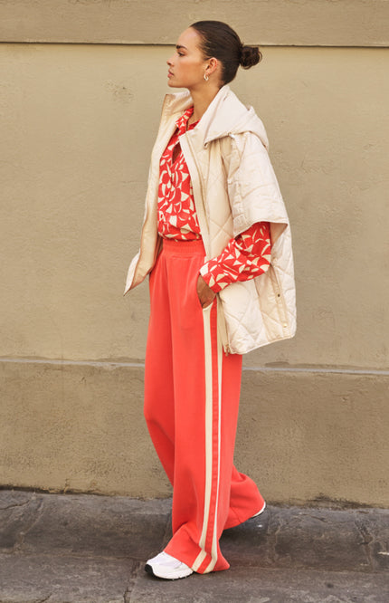 Broek Wide Stripe Modal Chili Red SP26.05006