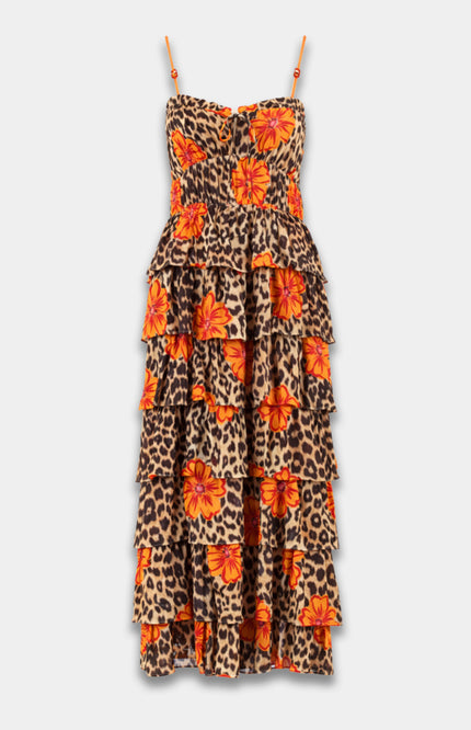 Harper & Yve Jurk Dina Lexie Leopard Bloom HS6P905 Stretchshop.nl
