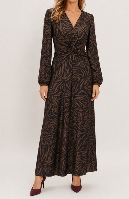Jurk Maxi Met V-hals & Print D317-P162