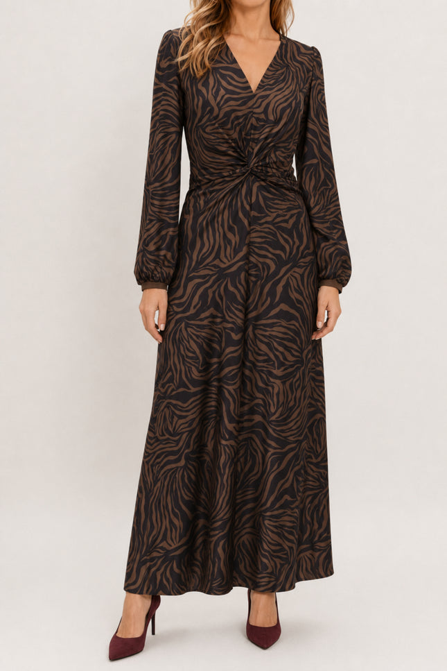 Jurk Maxi Met V-hals & Print D317-P162