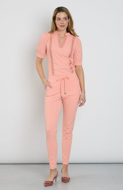 Mi Piace Travel Broek Peach Amber 202134 Stretchshop.nl