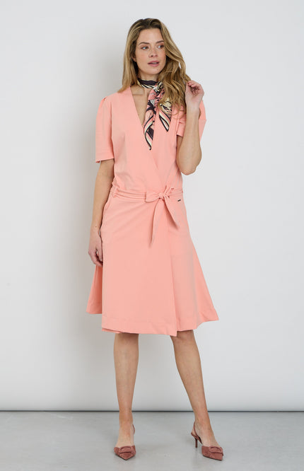 Mi Piace Travel Jurk Wrap Peach Amber 202840 Stretchshop.nl