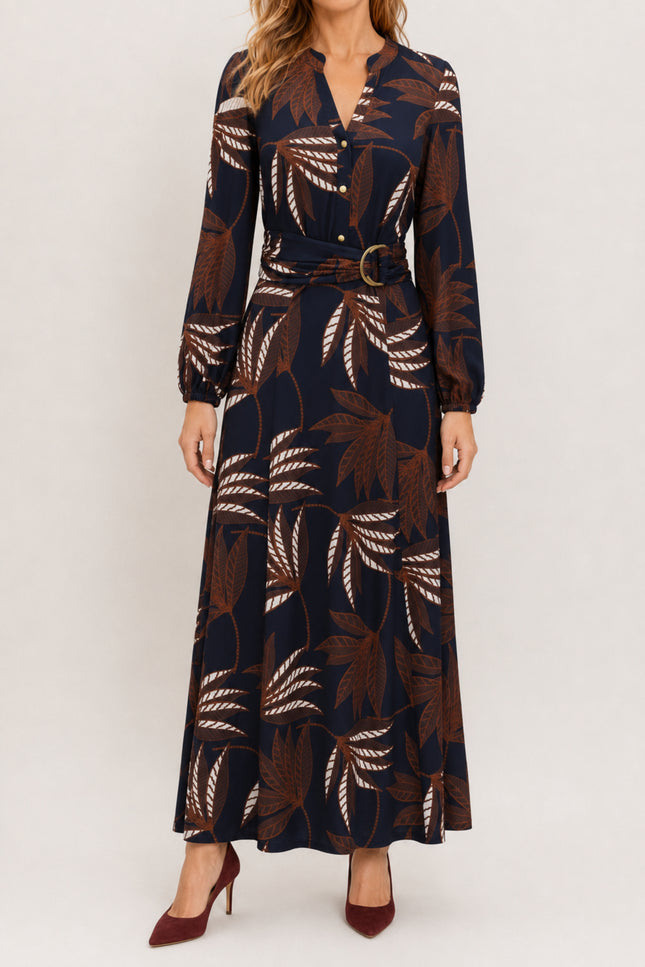 Jurk Maxi Met Botanische Print D309-P154