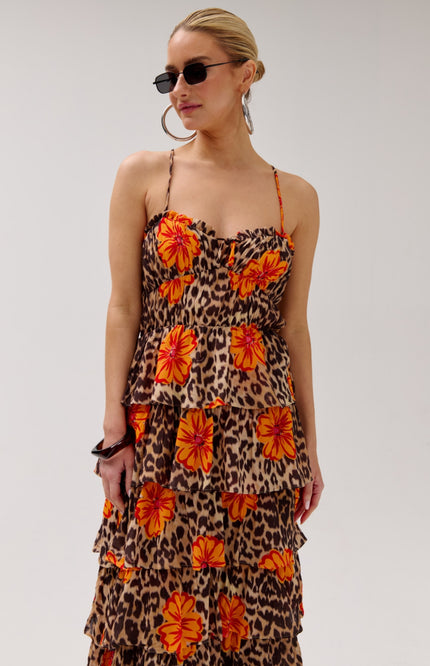 Harper & Yve Jurk Dina Lexie Leopard Bloom HS6P905 Stretchshop.nl