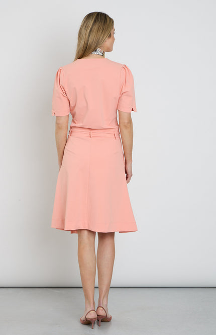 Mi Piace Travel Jurk Wrap Peach Amber 202840 Stretchshop.nl