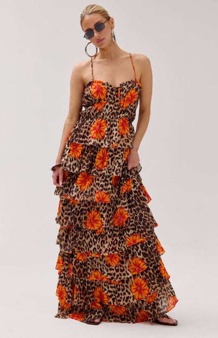 Harper & Yve Jurk Dina Lexie Leopard Bloom HS6P905 Stretchshop.nl