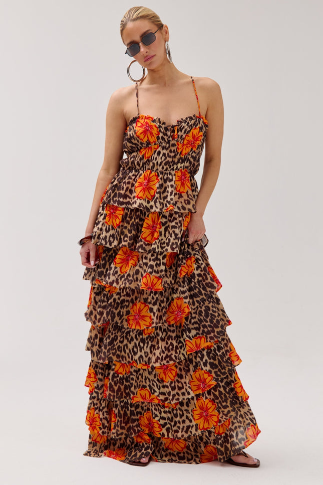 Harper & Yve Jurk Dina Lexie Leopard Bloom HS6P905 Stretchshop.nl