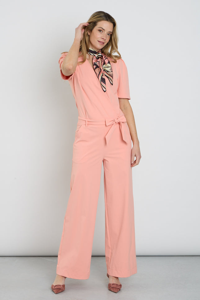Mi Piace Heavy Travel Jumpsuit Wrap Peach Amber 202839A Stretchshop.nl