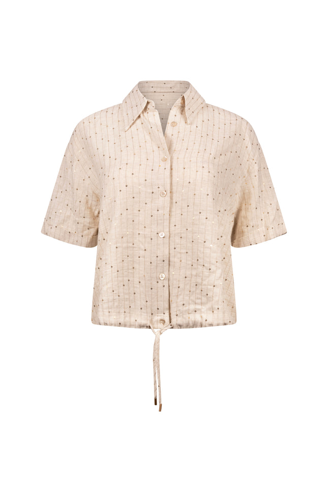 Nukus Blouse Leonora Paillet Sand NKS02108 Stretchshop.nl