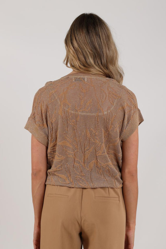 Nukus Top Renza Camel NKS01162 Stretchshop.nl