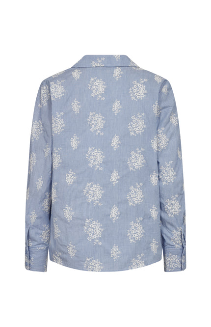 Freequent Blouse Fqlela Brilliant White Chambray 208104 Stretchshop.nl