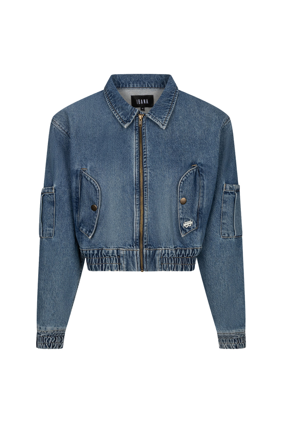 Ibana Joseph Piedra Denim jas met klassieke blauwe denim stof en moderne snit, zichtbaar op de afbeelding.