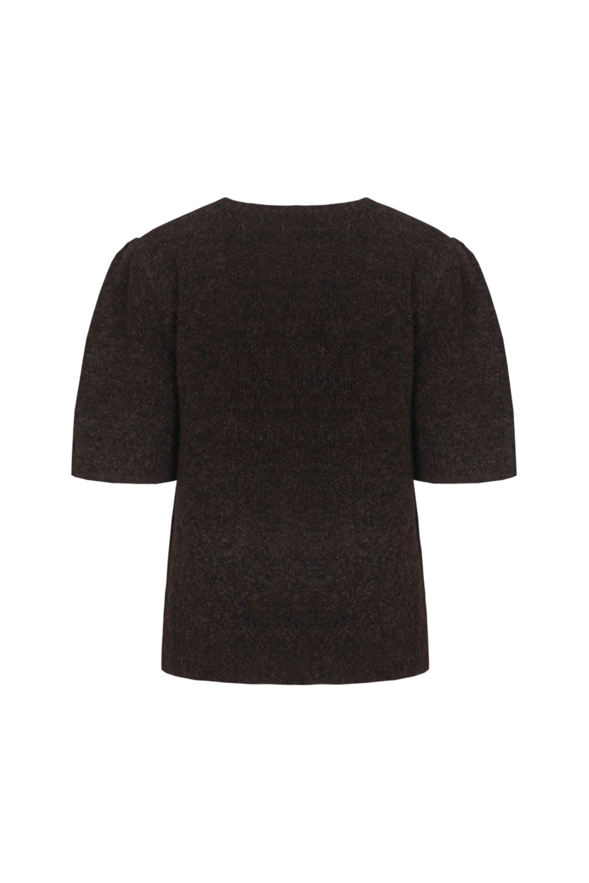 Donkere aardetint Eilean breiselsweater van G-maxx, katoenen trui met gebreide structuur en ronde hals, geschikt voor casual dragen