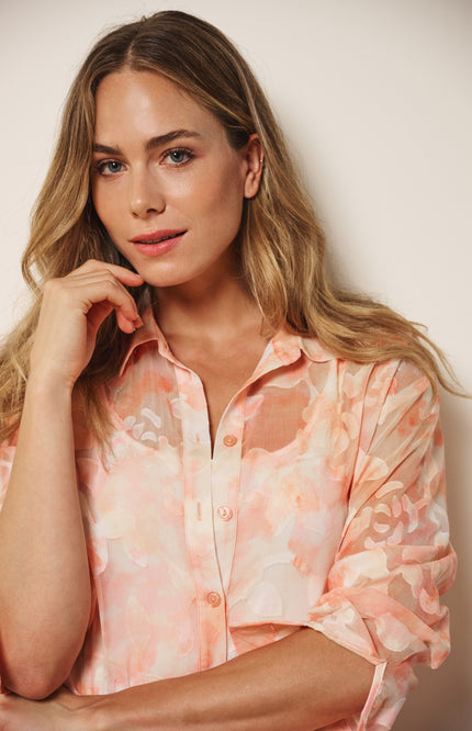 EsQualo Blouse Raglan Divine Watercolor Print SP26.10026 Stretchshop.nl