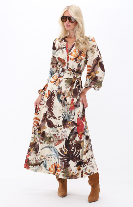 Jurk Maxi Met Botanische Print D204-P171