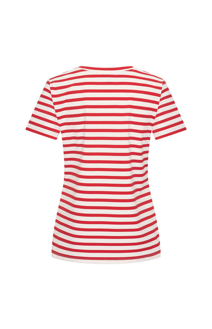 Mi Piace Travel Top Stripe Red Offwhite 202080 Stretchshop.nl