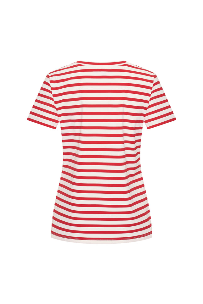 Mi Piace Travel Top Stripe Red Offwhite 202080 Stretchshop.nl