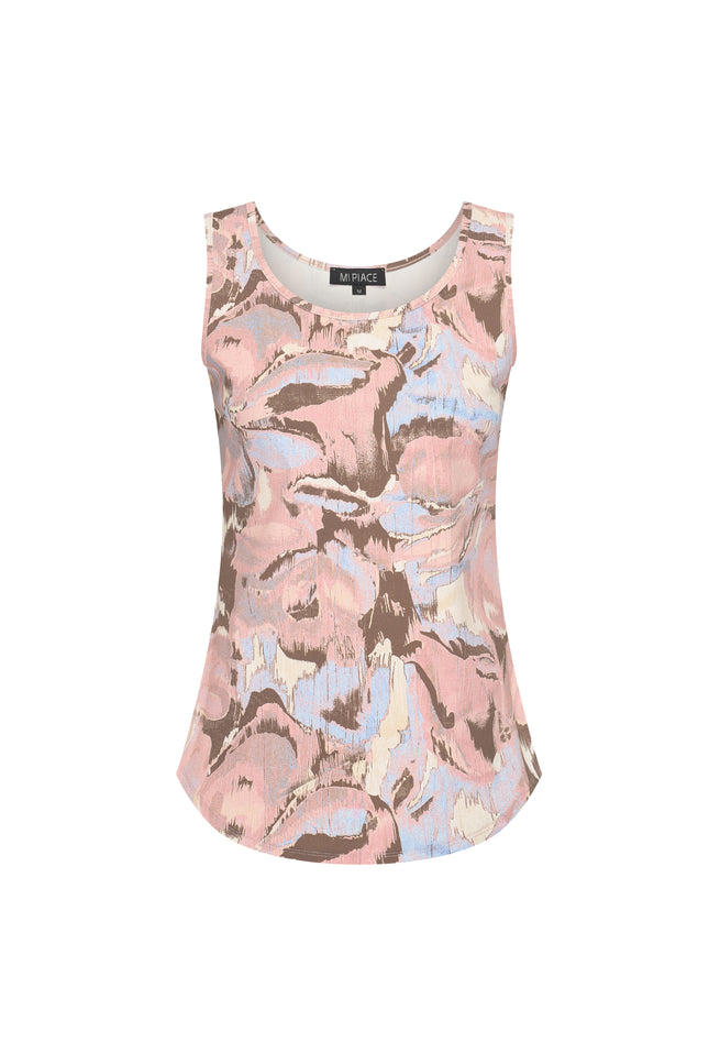 Mi Piace Travel Top Wild Flower Print Lavender Blue 202027 Stretchshop.nl