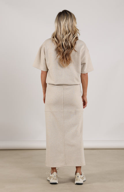 Nukus Rok Maartje Lurex Sand NKS10028 Stretchshop.nl