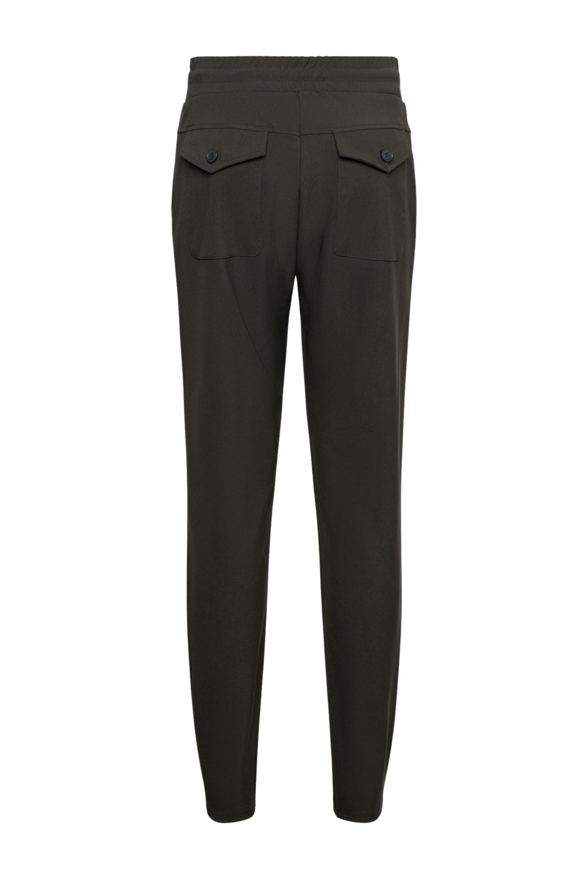 &Co woman Heavy Travel Broek Penny Dark Khaki, stijlvolle damesreiskleding met comfortabele pasvorm en praktische zakken.