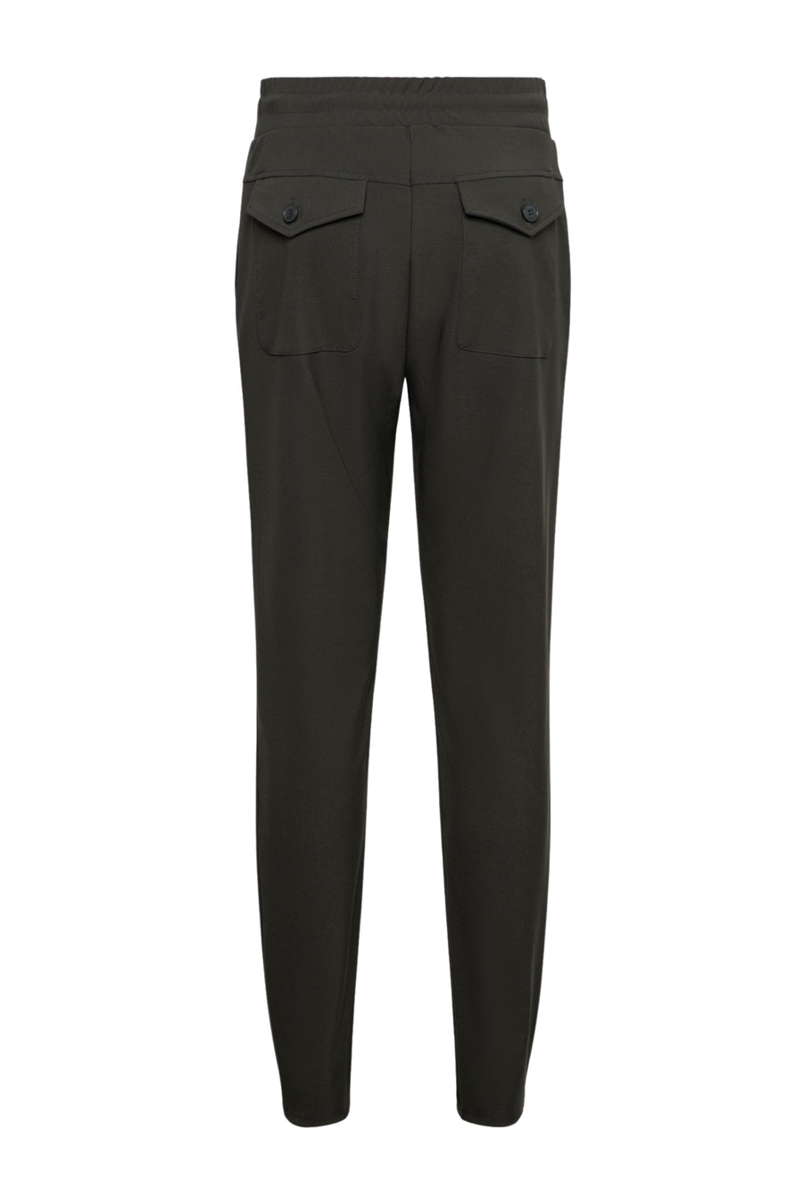 &Co woman Heavy Travel Broek Penny Dark Khaki, stijlvolle damesreiskleding met comfortabele pasvorm en praktische zakken.
