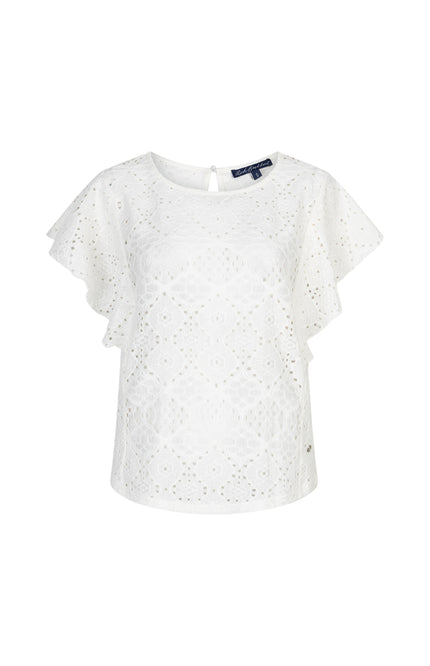 Top Ajour Ruffle Sleeve Ecru SRB4778
