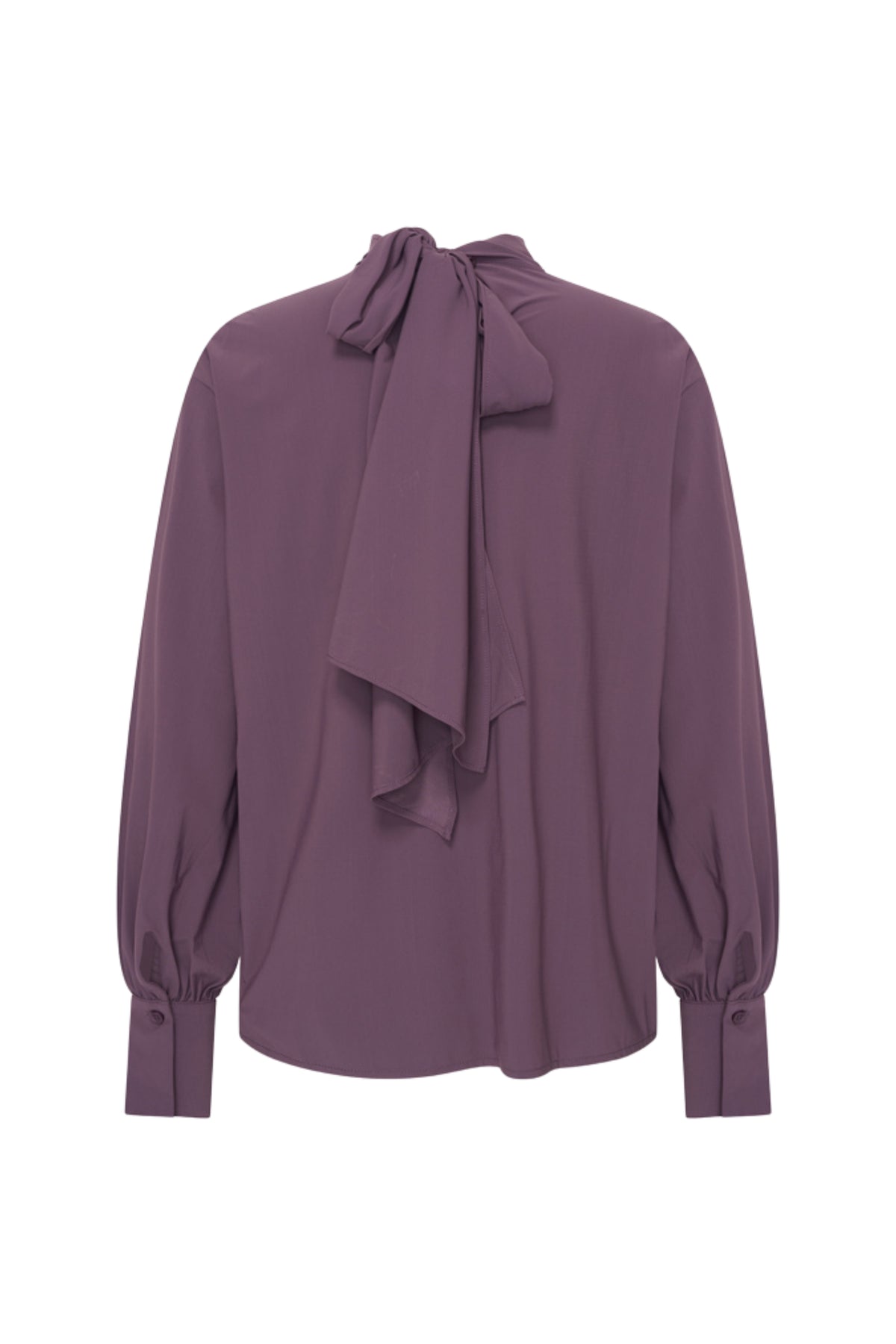 Zwarte travel blouse met strikdetail van Mi Piace, platte snit en elegante uitstraling, geschikt voor reizen en casual dragen.