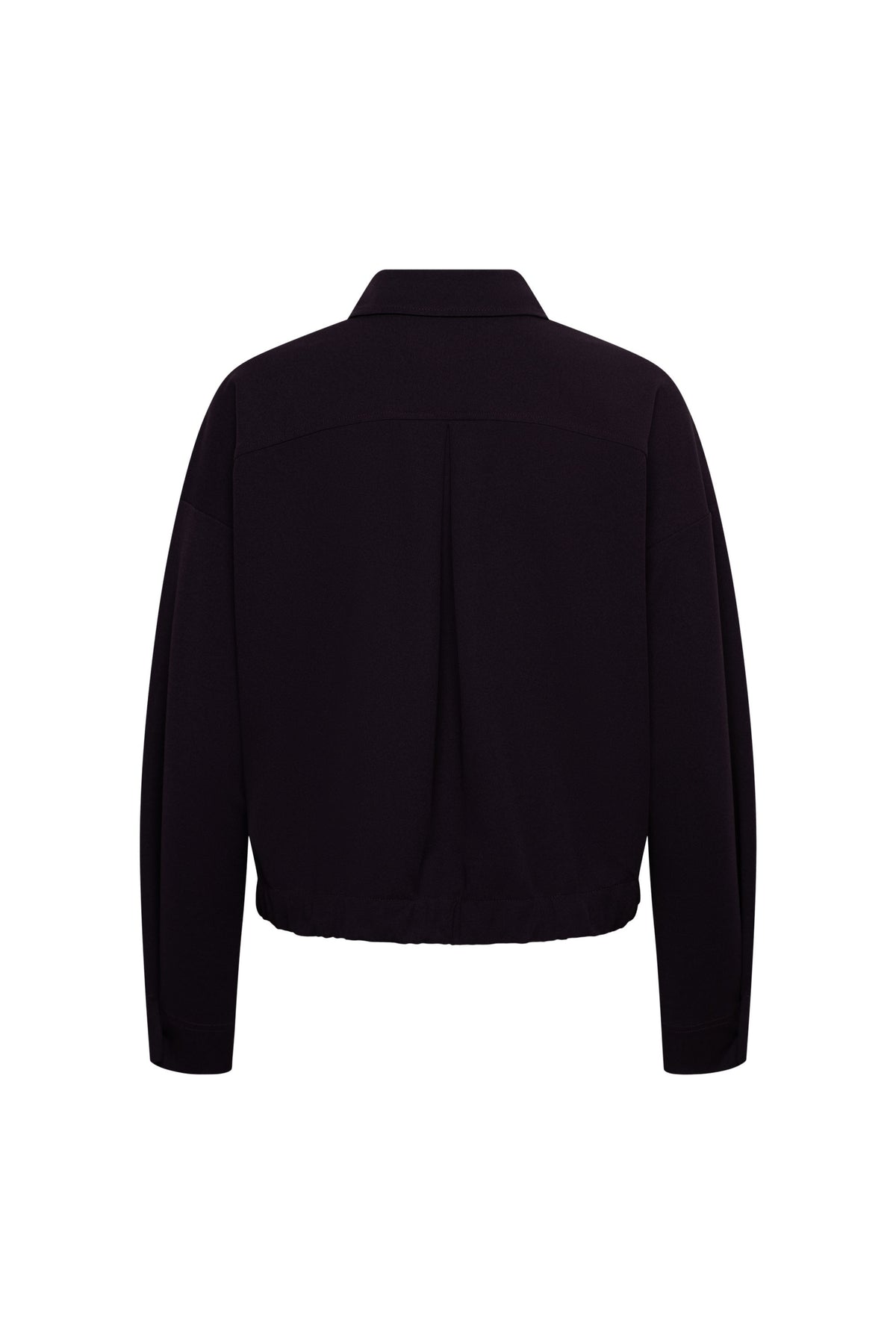 Lila damesjas Ginger Deep Plum JA172 van &Co woman, zachte stof en stijlvolle pasvorm, hangend aan een kapstok.