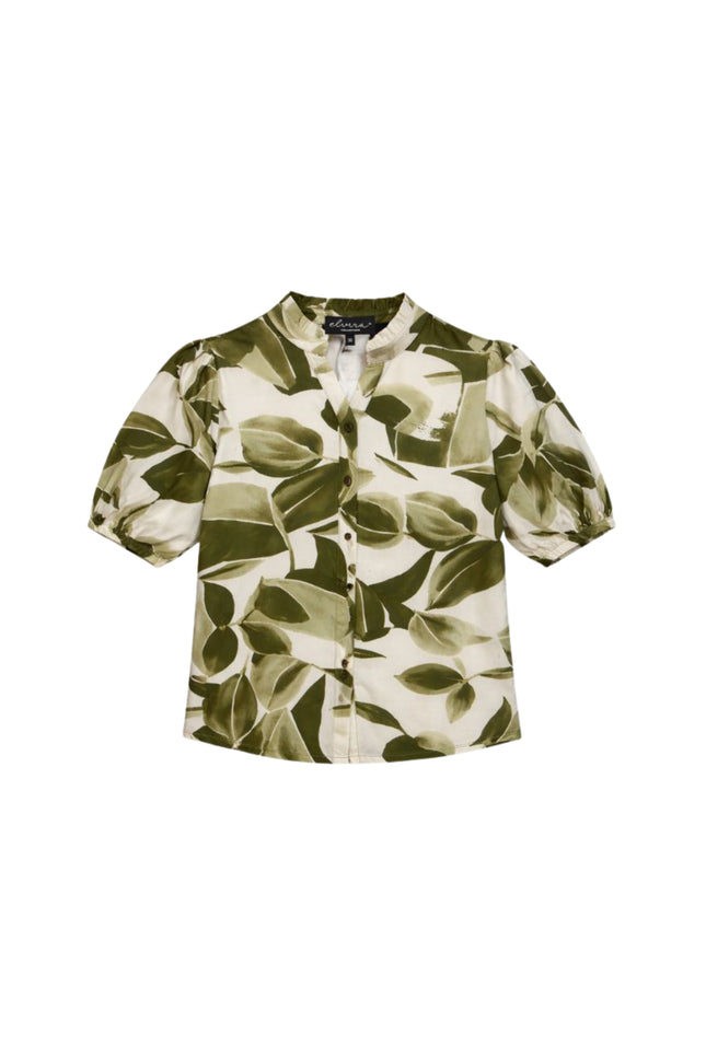 Elvira Casuals Blouse Mira Green Desert Flower Stretchshop.nl