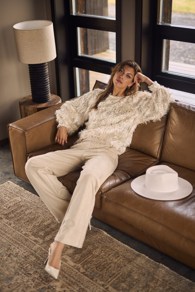 Broek Trix Suedine Offwhite NKF09036