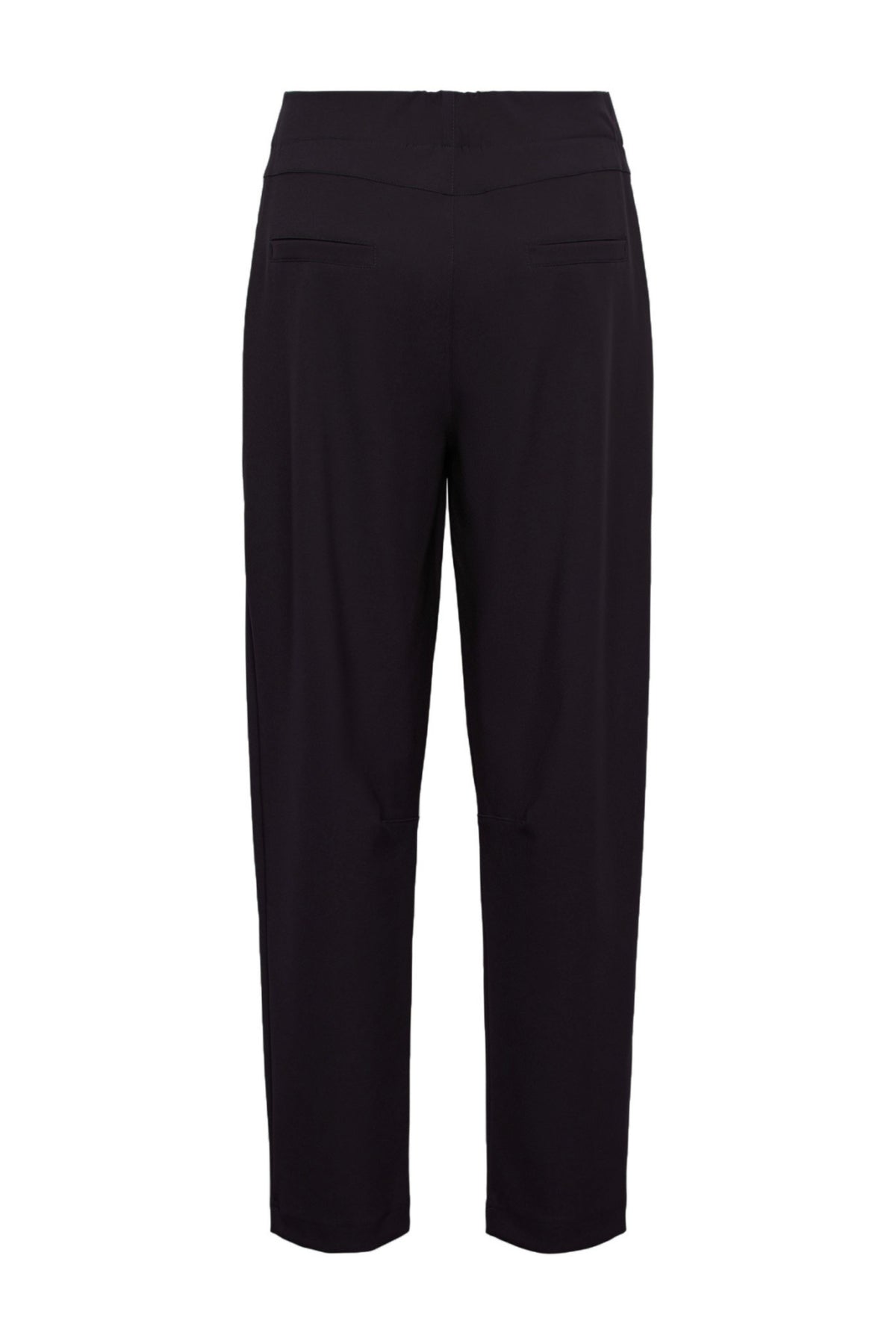 Donkere paarse Heavy Travel broek van &Co woman, comfortabele pasvorm, getoond in close-up op witte achtergrond.