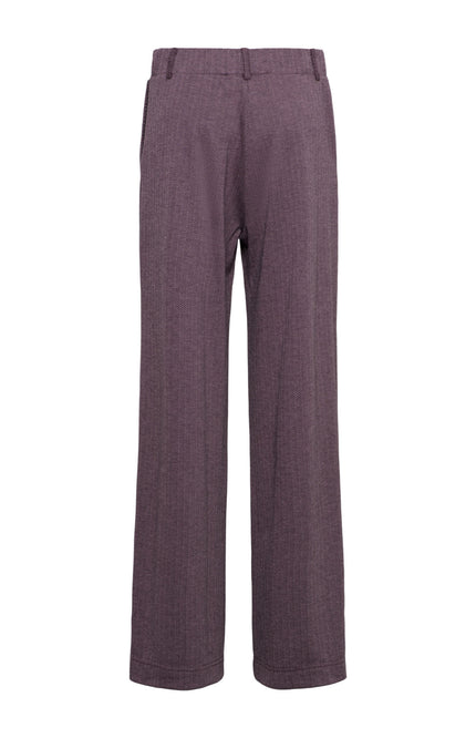 Broek Geniva Herringbone Deep Plum Multi PA470