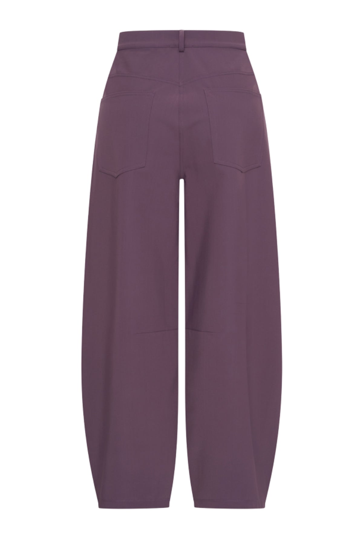 Mi Piace Bonded Travel Balloon Broek in plum, comfortabele damesbroek met ballonmodel en elastische taille, stijlvolle pasvorm