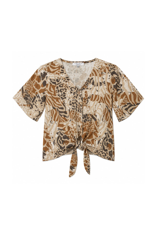 Blouse Strik Dierenprint Zand 166262