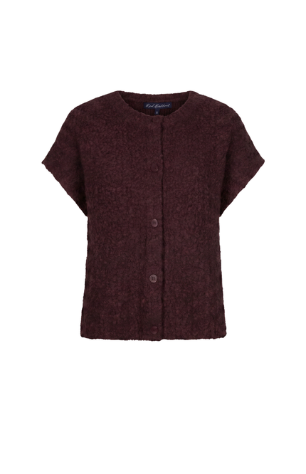 Top Sleeveless Knit Boucle Burgundy SRB5074