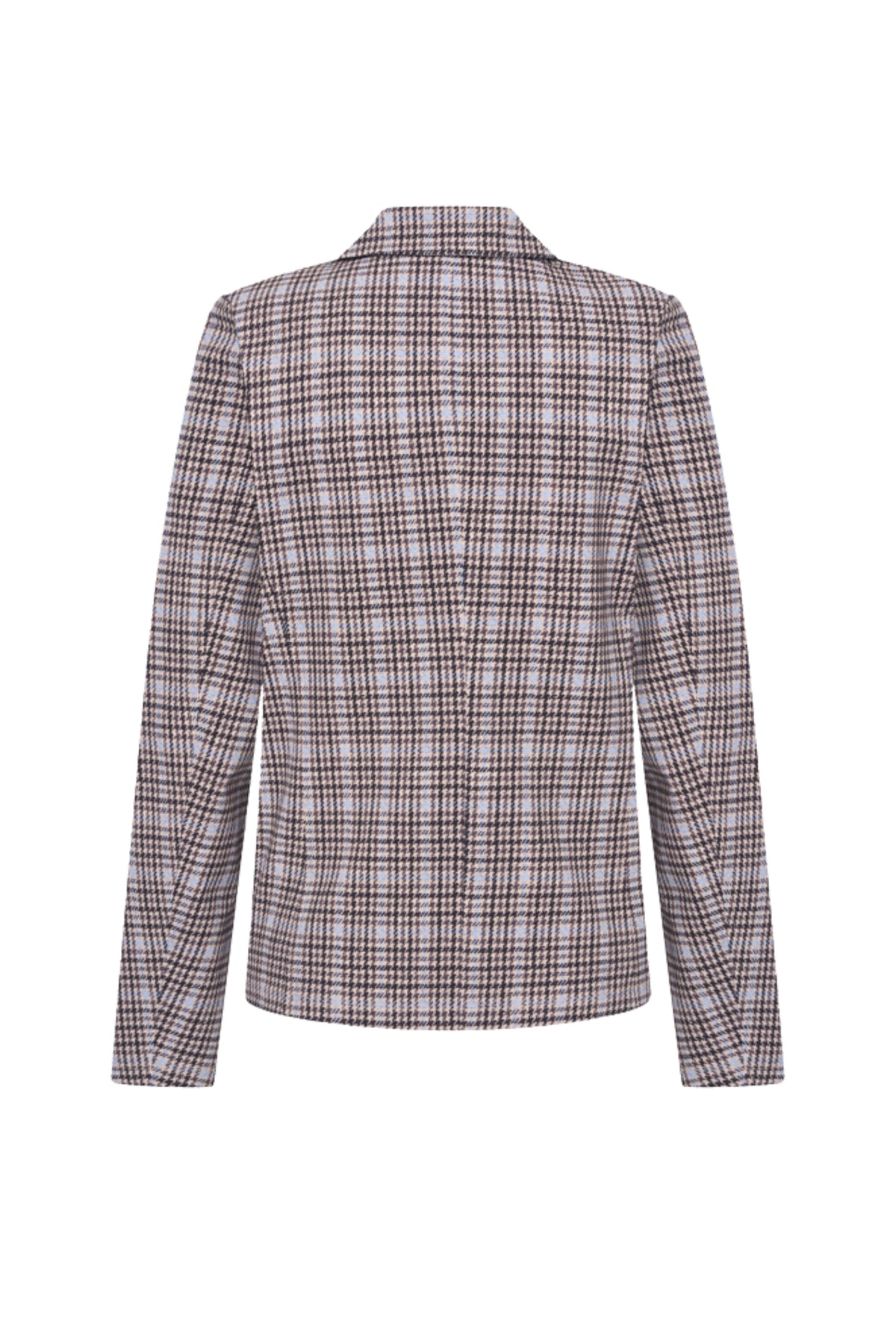 Mi Piace reisblazer met blauwe Harvest Tweed print, stijlvolle Della Blue ontwerp, geschikt voor reizen en zakelijke gelegenheden