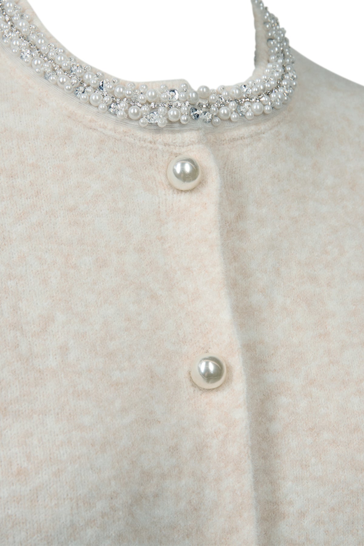 Lichtgrijze freequent vest Fqgrsflirt Moonbeam Melange met lange mouwen en zachte textuur, close-up van de stof en pasvorm
