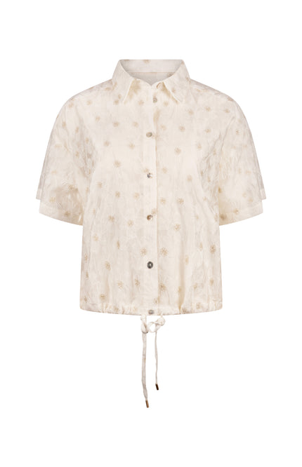 Nukus Blouse Britt Flower Offwhite NKS02199 Stretchshop.nl
