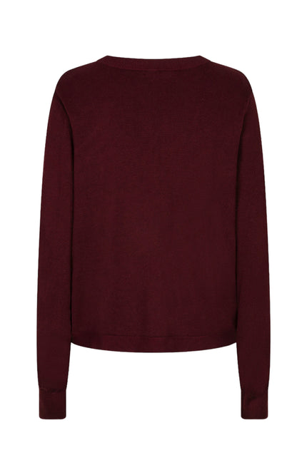 Sweater Button Detail Basic Knit Merlot F26.07545