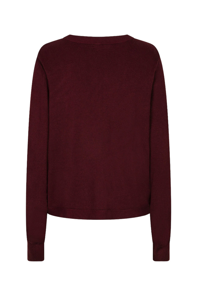 Sweater Button Detail Basic Knit Merlot F26.07545
