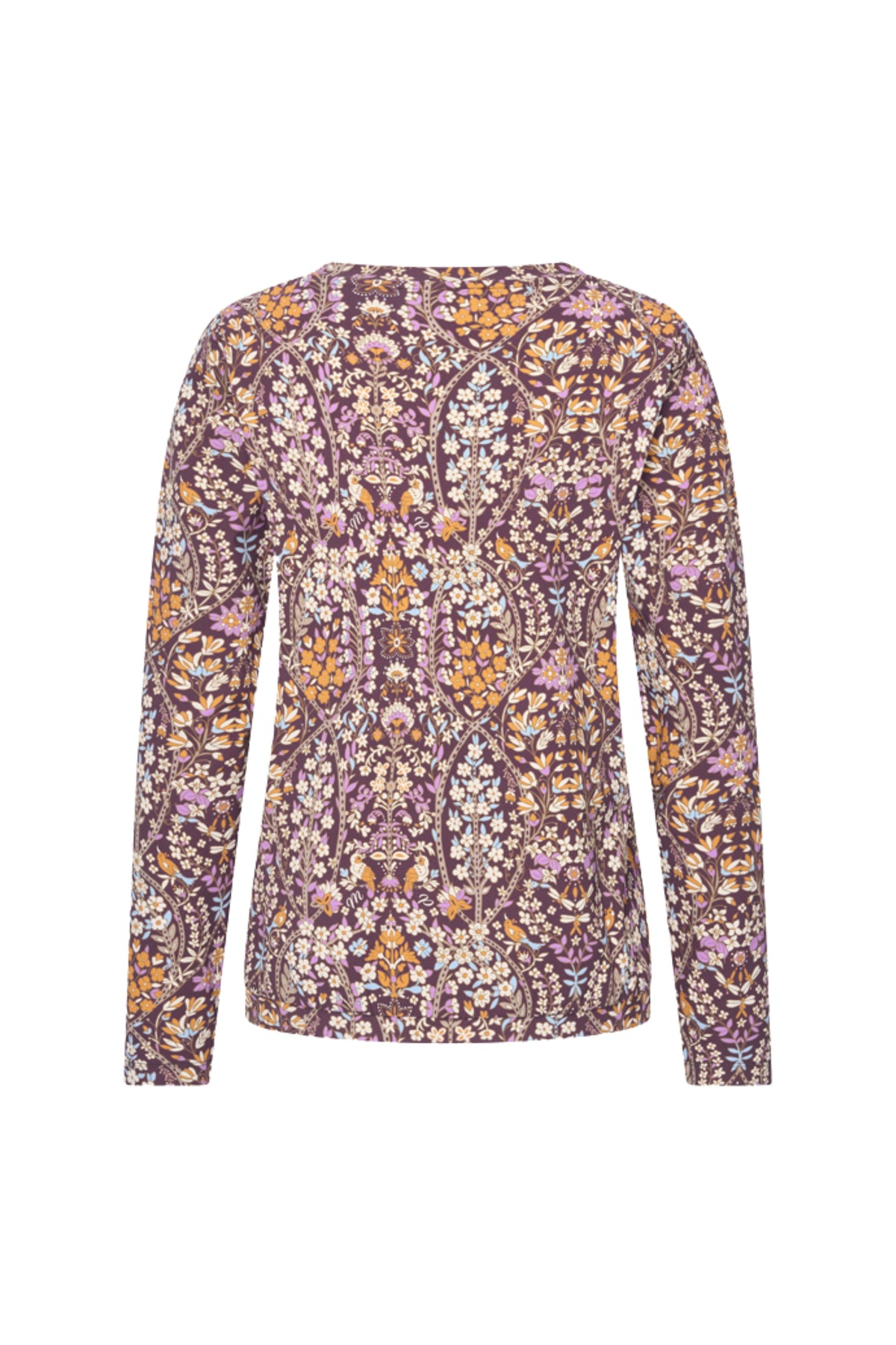 Mi Piace reistop met V-hals en bloemenprint in meerdere kleuren, geschikt voor reizen en casual dragen.