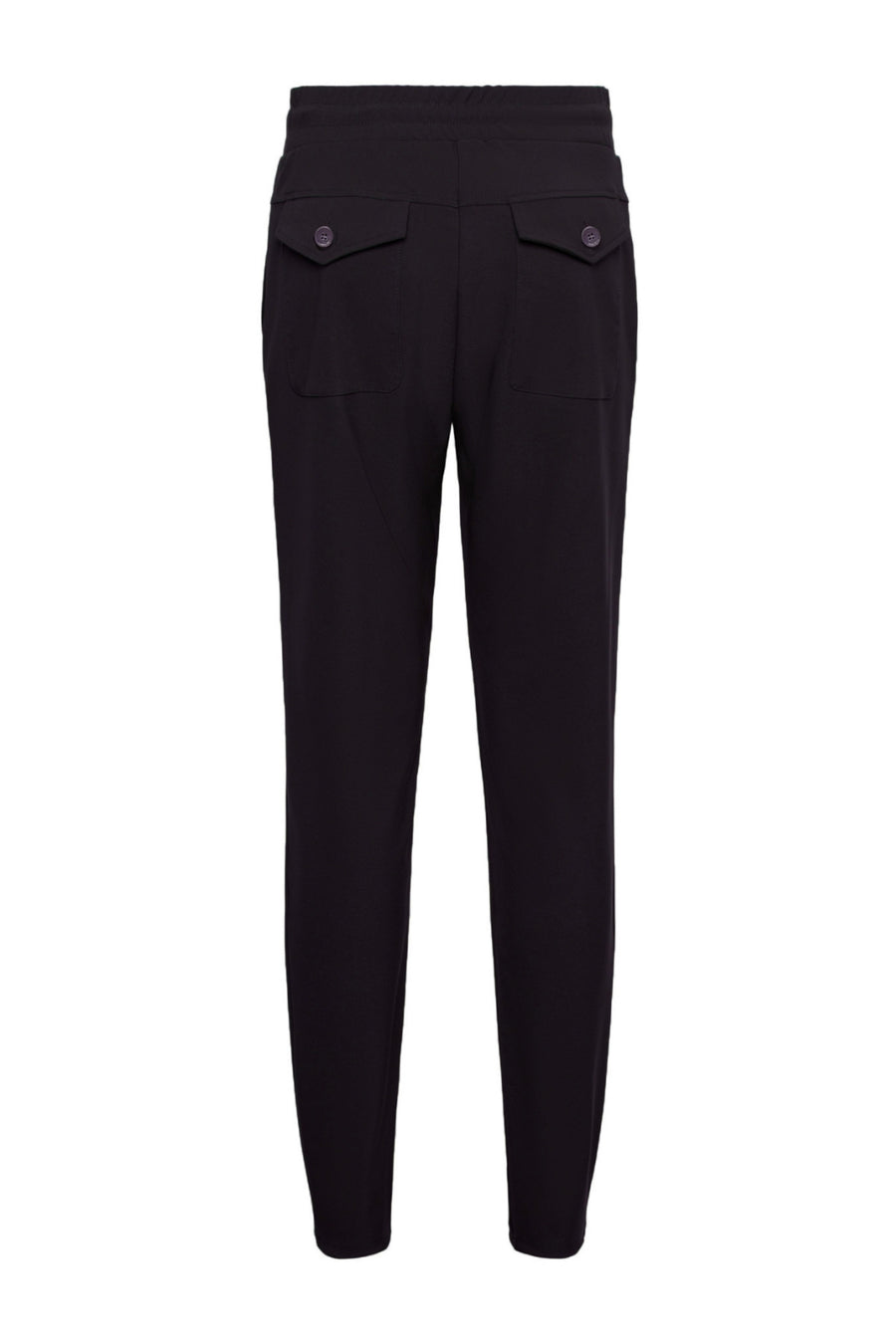 Zwarte heavy travel broek Penny Deep Plum van &Co Woman, comfortabel model met diepe paarse kleur en stevige stof.