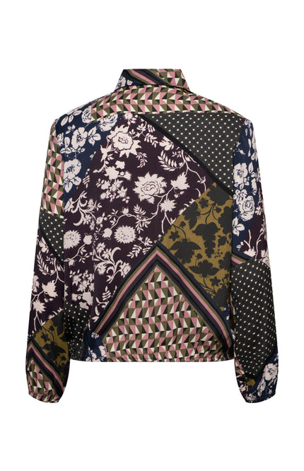 Blouse Alisha Patchwork Dark Khaki Multi BL474