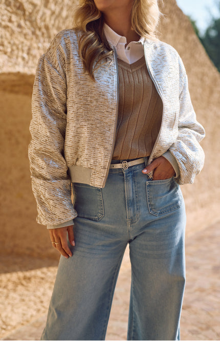 Nukus Jacket Babette Silver Camel NKS13096 Stretchshop.nl