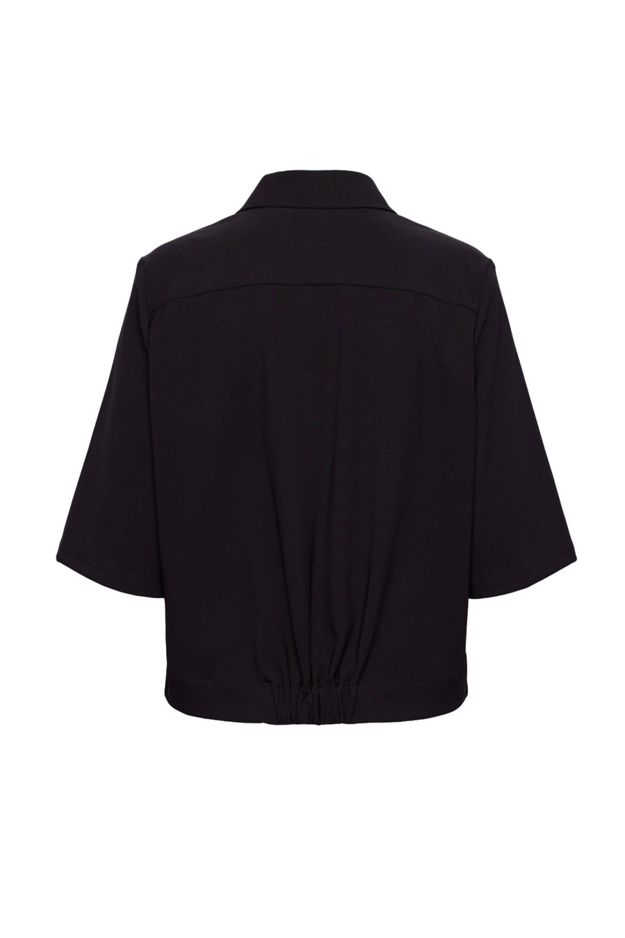 Lichte damesjas Ginni Deep Plum van &Co woman, zijaanzicht met capuchon en ritssluiting, stijlvolle winterjas voor dames.