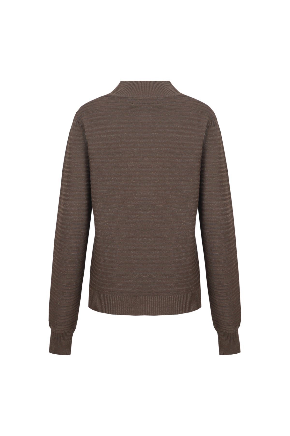 G-maxx Tuiren brei top in donker aardetint met zachte textuur, perfect voor casual en stijlvolle outfits.